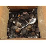 A box of Silver plated souvenir spoons