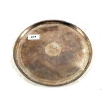 A circular Islamic Silver metal salver with Arabic inscription