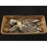 A pair of berry spoons and other Silver cutlery