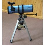 A Sky Watcher D 114mm F500mm astronomical telescope and tripod