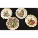 Four Royal Doulton plates, Dr Johnson, Don Quixote,