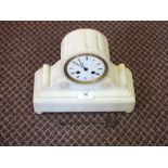 An Alabaster dome top mantel clock (no glass)