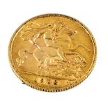 A 1908 Gold half sovereign