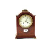 An Edwardian inlaid Mahogany striking bracket clock