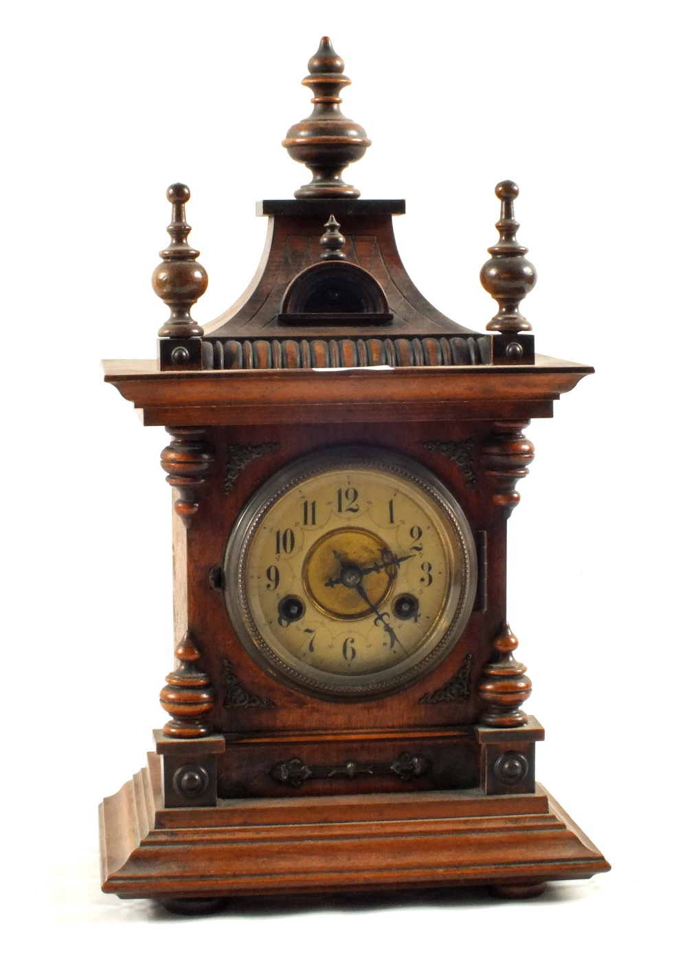 An Oak cased Junghams striking mantel clock