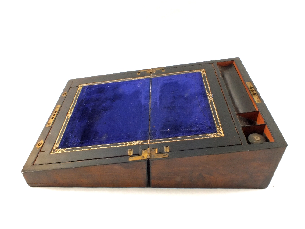 A 19th Century Walnut and Brass inlaid writing slope - Image 2 of 2