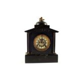 An Ansonia black state mantel clock