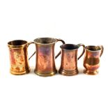 Four various 19th Century Copper tankards