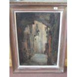 Oil on canvas, Veja Cave, Moroccan Medina Arch,