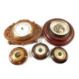 Five various circular barometers