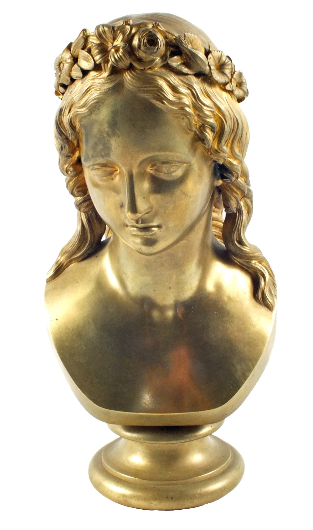 A bust of a lady bearing inscription "Executed in Bronze by J.A.