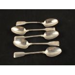 A set of five Silver teaspoons,