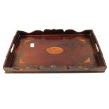 A Victorian inlaid Mahogany tea tray