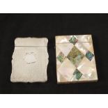 A 19th Century Mother 'O' Pearl card case and another white metal case