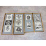 Four framed silhouette pictures bearing dates 1824-1830