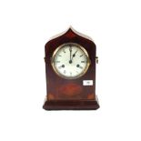 An Edwardian inlaid Mahogany mantel clock