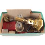 A pair of Brass opera glasses and other items