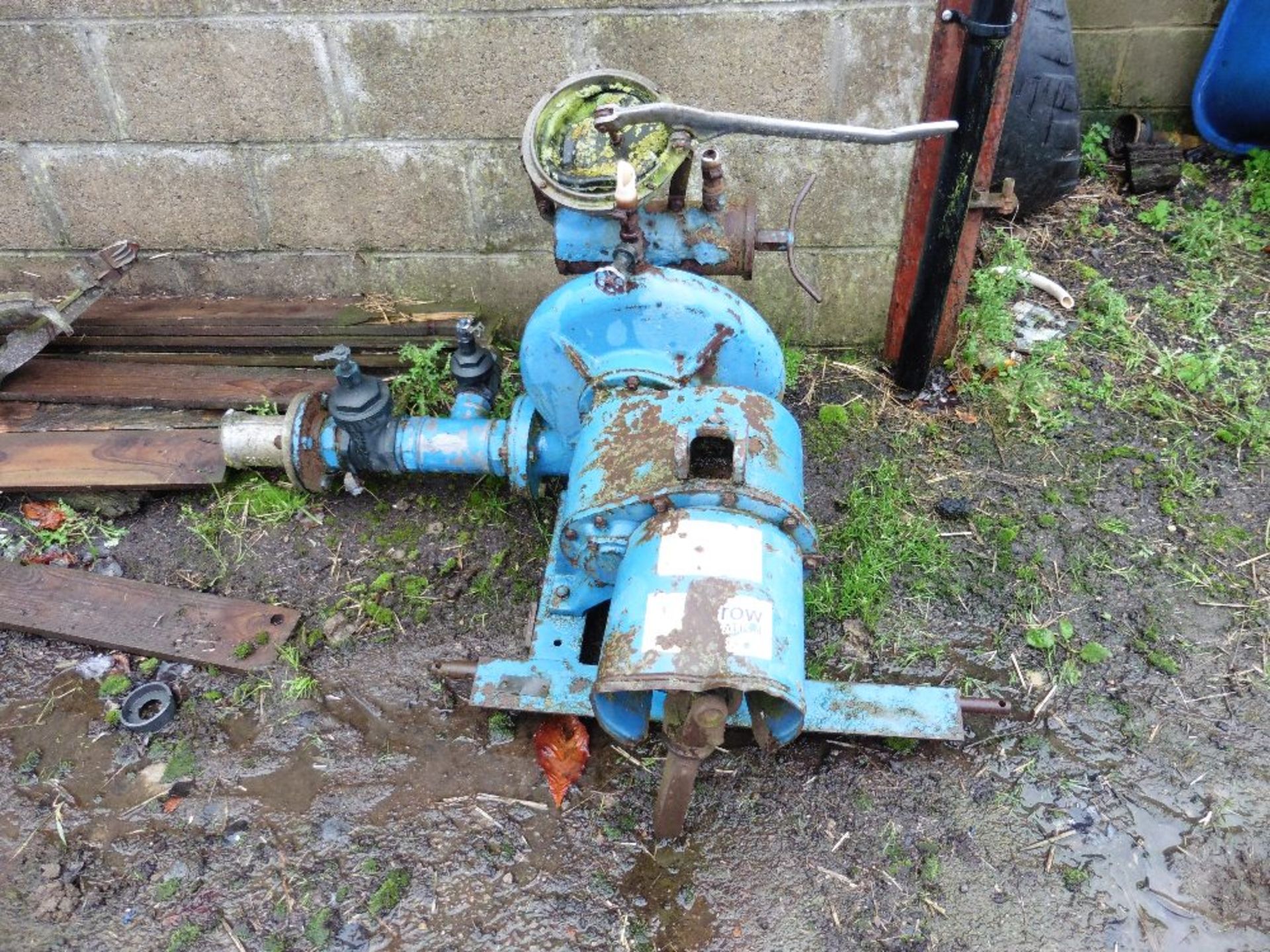 Farrow PTO driven irrigation pump. 3 inch outlet, 4 inch inlet. Shaft of pto missing.