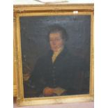 A pair of 19th Century oils on canvas of a gentleman and a lady,