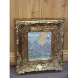 A gilt framed mirror with LDV pass