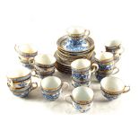 A 19th Century Meissen blue and white floral tea set