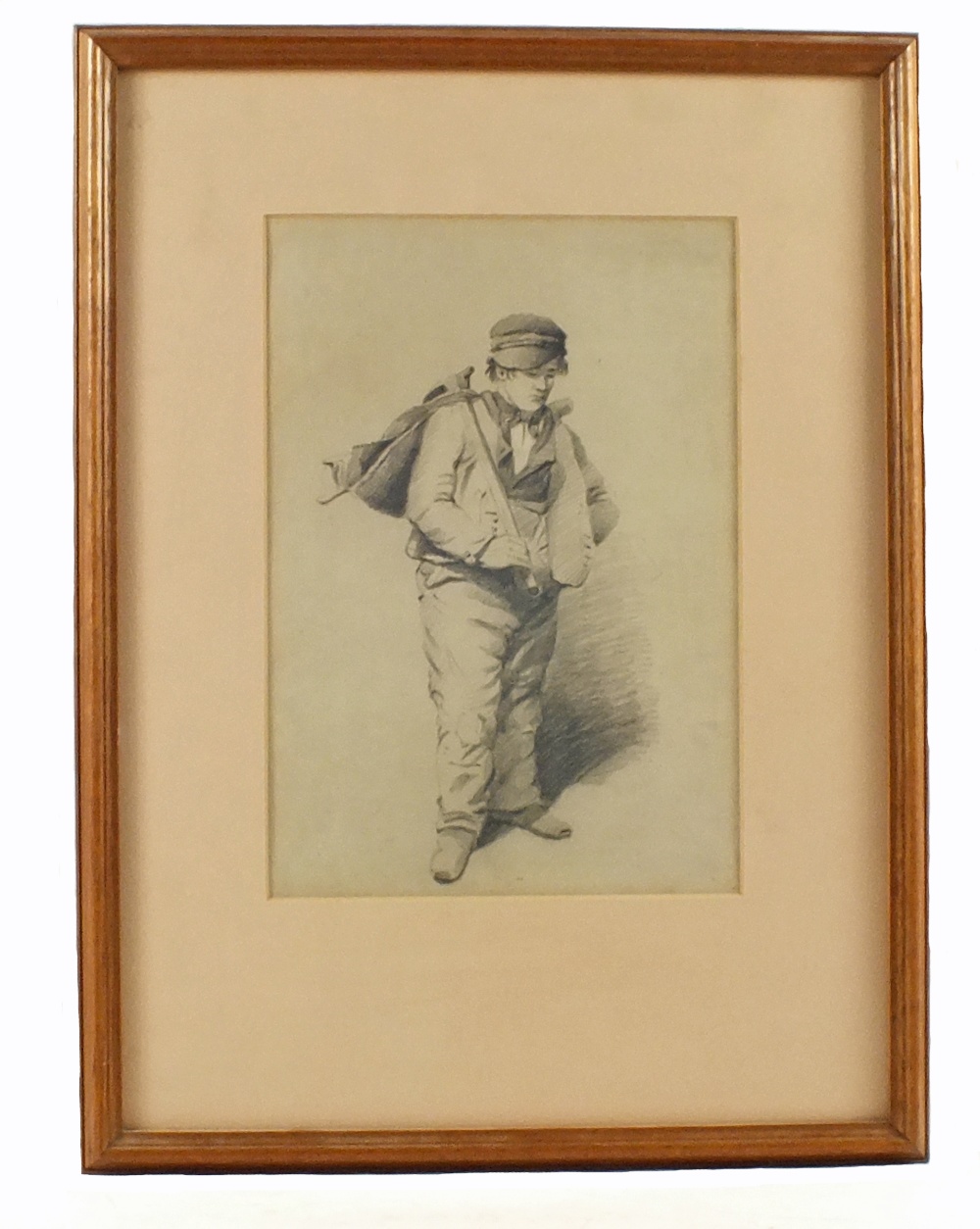 Alfred Stannard (1806-1890), attributed, pencil sketch of a young journeyman,