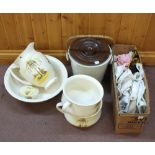 A floral jug and bowl set,