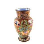 A 19th Century Majolica polychrome floral vase,