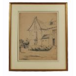 George Frost, signed pencil sketch of Ketts Farm,