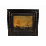 Unsigned naval seascape on panel,