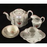 A selection of 18th Century Newhall porcelain, to include a teapot with cover and stand,