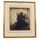 Percy Lancaster (1878-1951), 2nd state etching and dry point on paper “Three Old Bretton Women”,