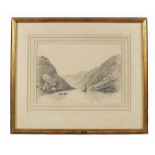 Two unsigned pencil sketches of sail boats on a Loch, purchased Carlton gallery, 1985,