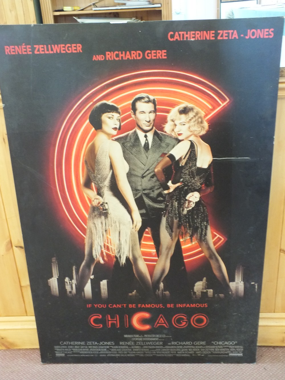 A film poster "Chicago" mounted on board