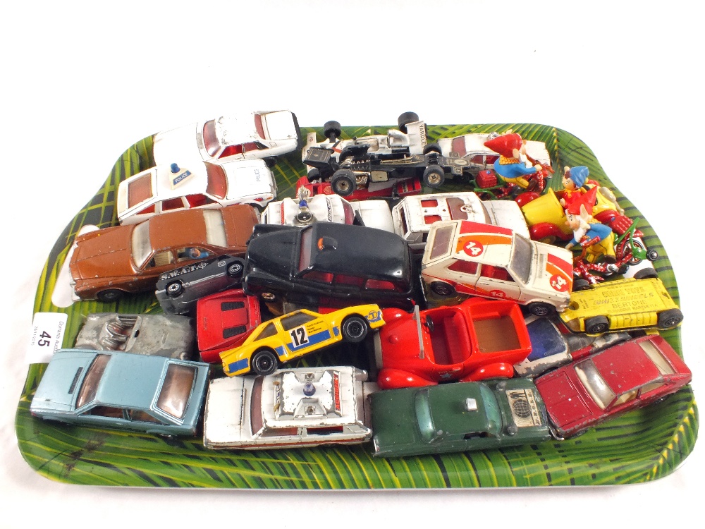 Various Corgi model cars (two trays)