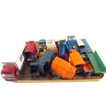 Various Britains models including horse boxes,