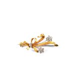 An 18ct Gold floral spray Diamond set brooch