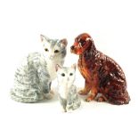 Two Just Cats & Co cats and a pottery dog