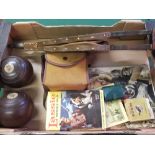 A mixed lot including bellows and a camera,