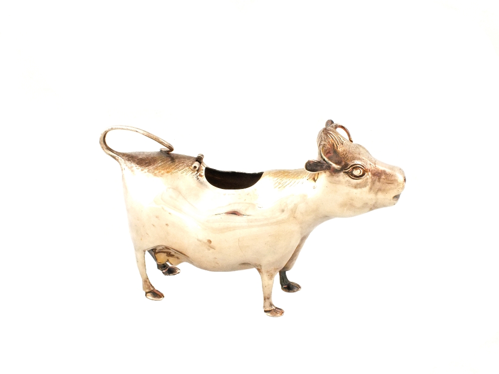 A Silver cow creamer,