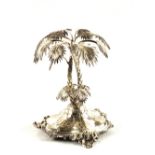A Henry Wilkinson & Co Silver plated palm tree table centre piece