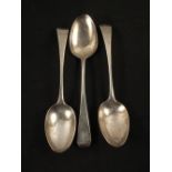 Three various Georgian Silver dessert spoons
