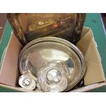 Silver plated entree dishes and trays,