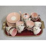 A Queen Anne Harvest pink tea set