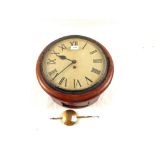 A circular Mahogany fusee dial clock