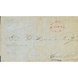 1864. LA PAZ a COCHABAMBA. Marca PAZ DE AYACUCHO / FRANCA, en rojo. BONITA.
