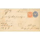 (1861ca). 2 s ultramarine on Postal Stationery card  from ANKERHOLTZ to STOLP, with complementary