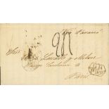1867. VALPARAISO a PARIS, circulada por el correo brit¡nico v­a Panam¡. Marca de intercambio