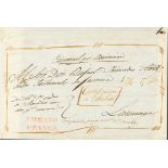 1844. Frontal de Certificado de AMBATO a LATACUNGA. Manuscrito "CERTIFICACION A AMBATO" y marca