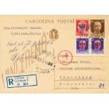 1944. 30 cts chestnut on Postal Stationery card from LJUBLJANA to KRAINBURG (GERMANY) with